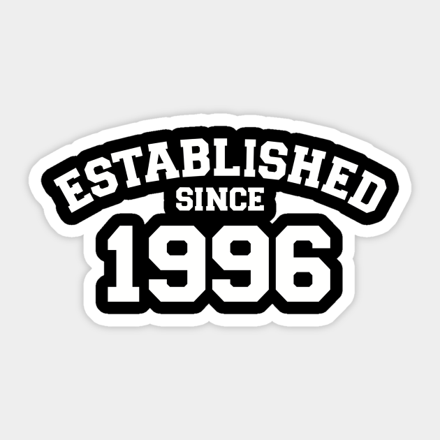 Established since 1996 1996 Sticker TeePublic